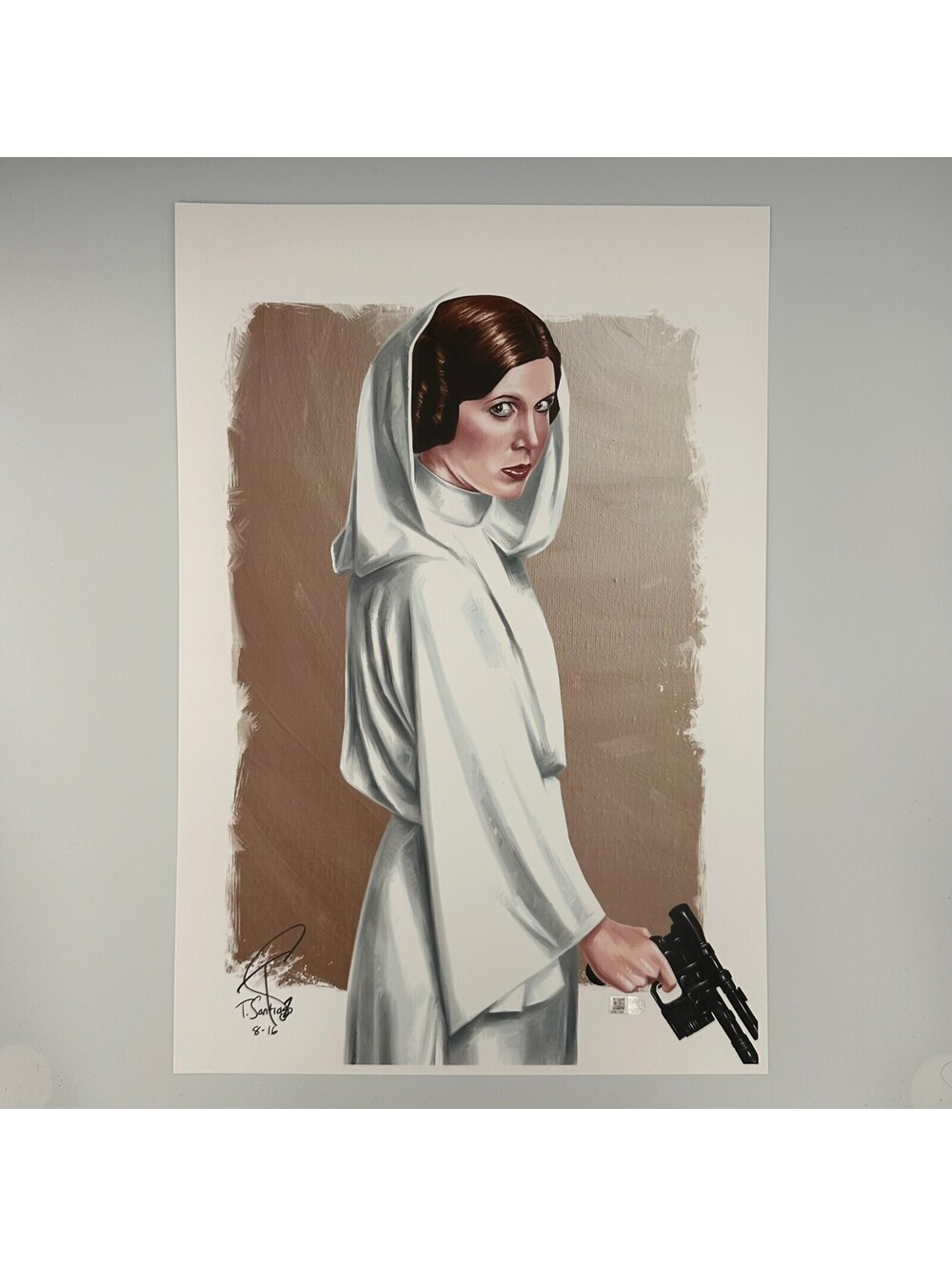 Princess Leia Star Wars Lithograph 13x19 Signed by Tony Santiago with COA